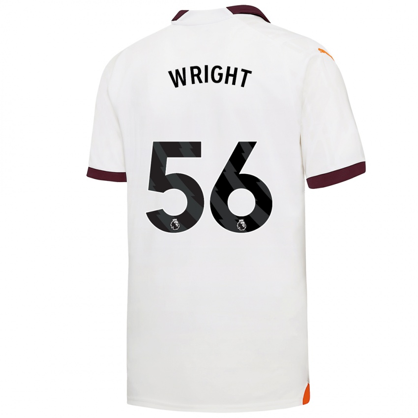 Męski Jacob Wright #56 Biały Wyjazdowa Koszulka 2023/24 Koszulki Klubowe