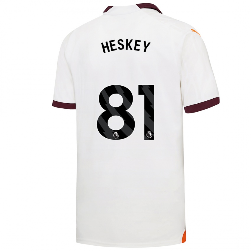 Męski Jaden Heskey #81 Biały Wyjazdowa Koszulka 2023/24 Koszulki Klubowe