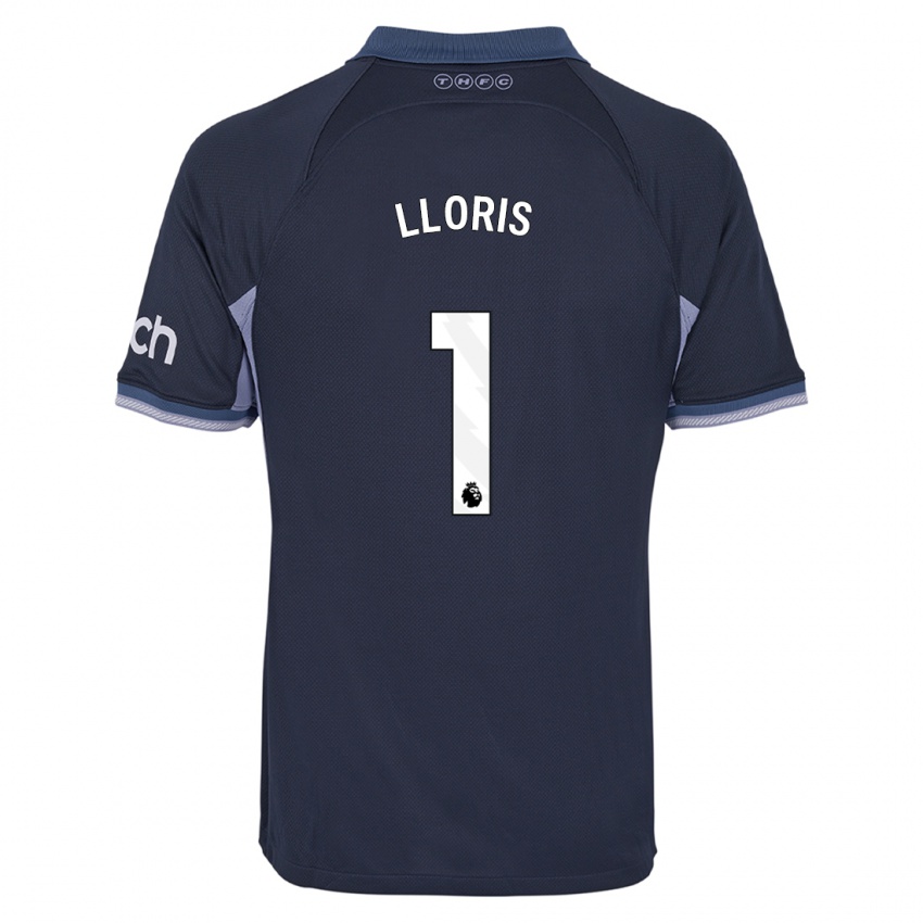 Męski Hugo Lloris #1 Ciemny Niebieski Wyjazdowa Koszulka 2023/24 Koszulki Klubowe