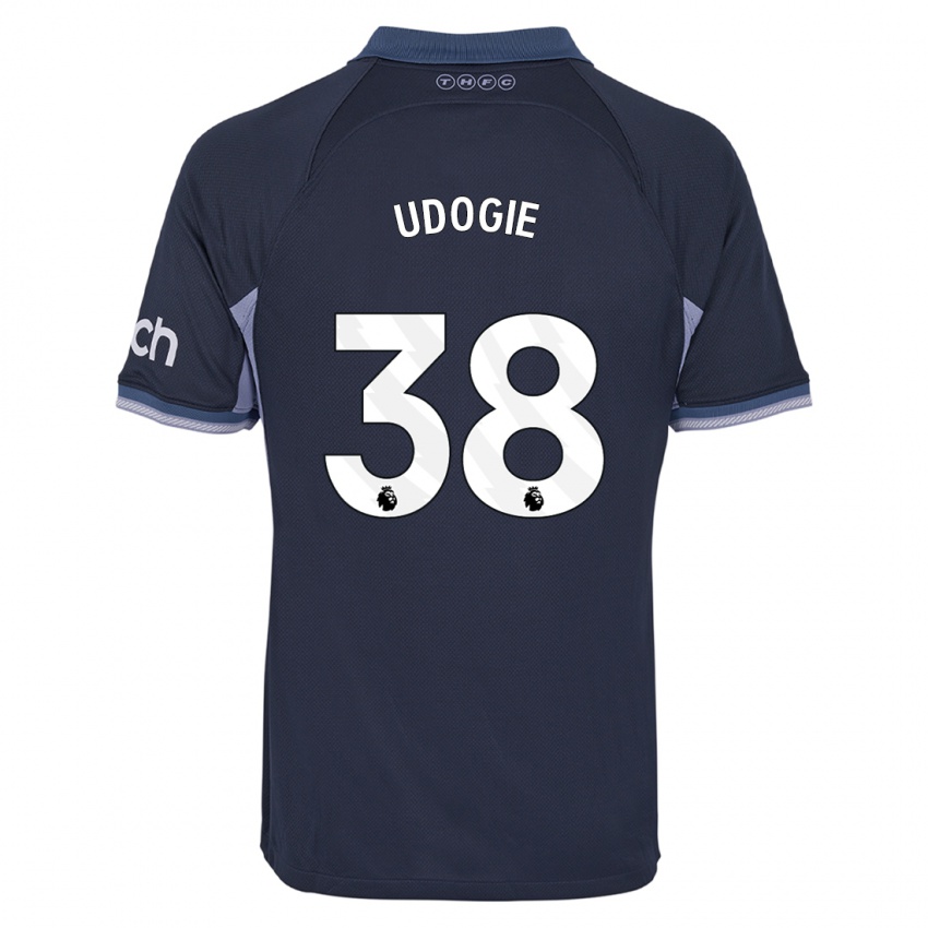 Męski Destiny Udogie #38 Ciemny Niebieski Wyjazdowa Koszulka 2023/24 Koszulki Klubowe