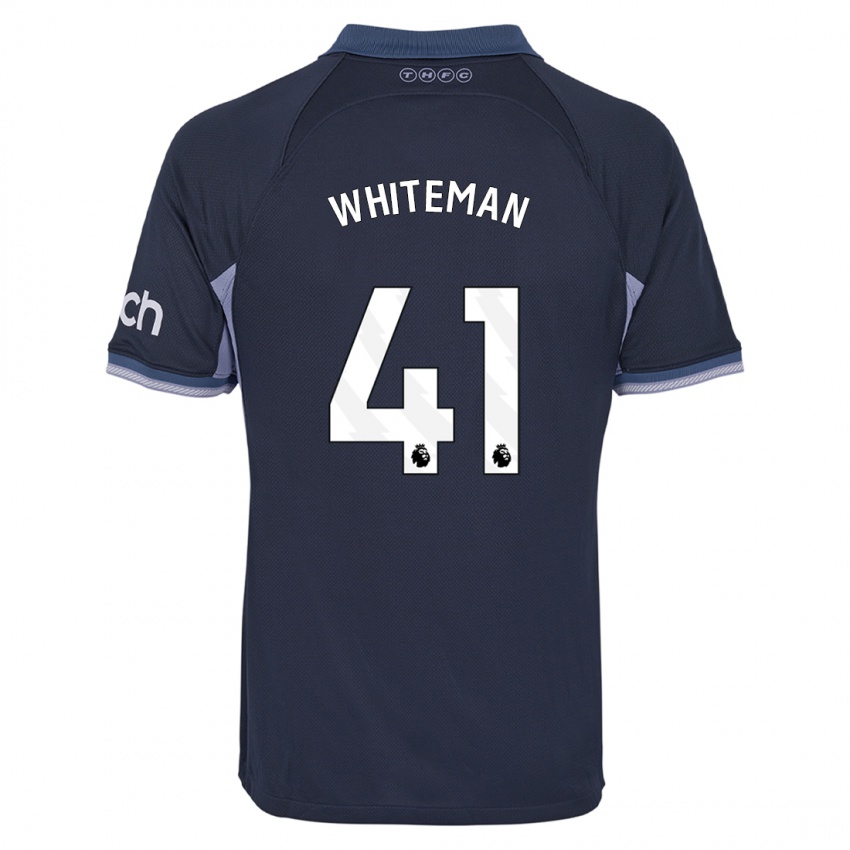Męski Alfie Whiteman #41 Ciemny Niebieski Wyjazdowa Koszulka 2023/24 Koszulki Klubowe