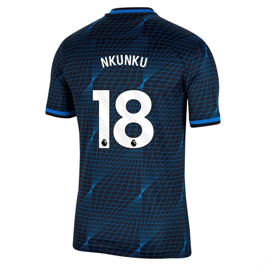 Męski Christopher Nkunku #18 Ciemny Niebieski Wyjazdowa Koszulka 2023/24 Koszulki Klubowe