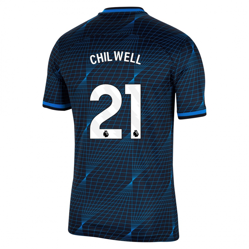 Męski Ben Chilwell #21 Ciemny Niebieski Wyjazdowa Koszulka 2023/24 Koszulki Klubowe