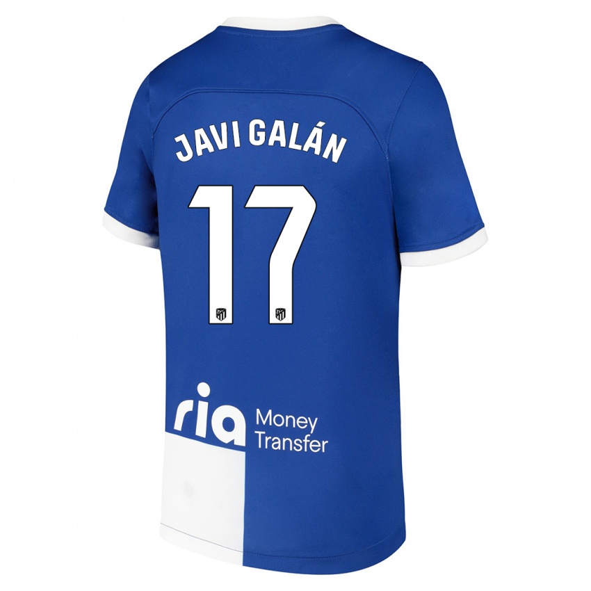 Męski Javi Galan #17 Niebiesko Biały Wyjazdowa Koszulka 2023/24 Koszulki Klubowe