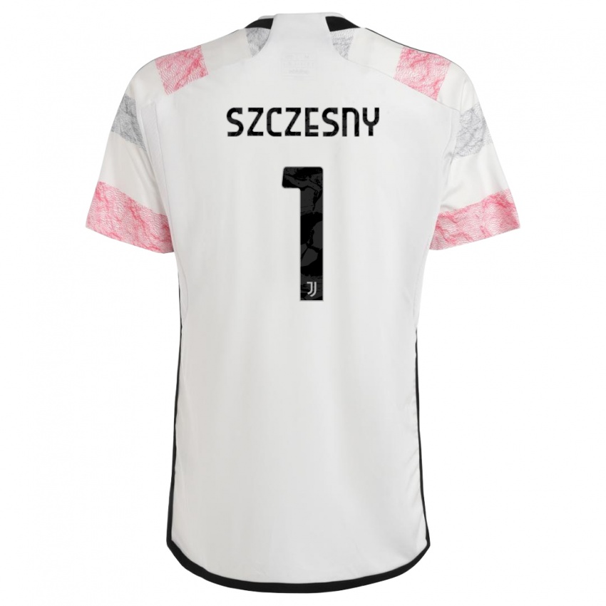 Męski Wojciech Szczesny #1 Biały Różowy Wyjazdowa Koszulka 2023/24 Koszulki Klubowe