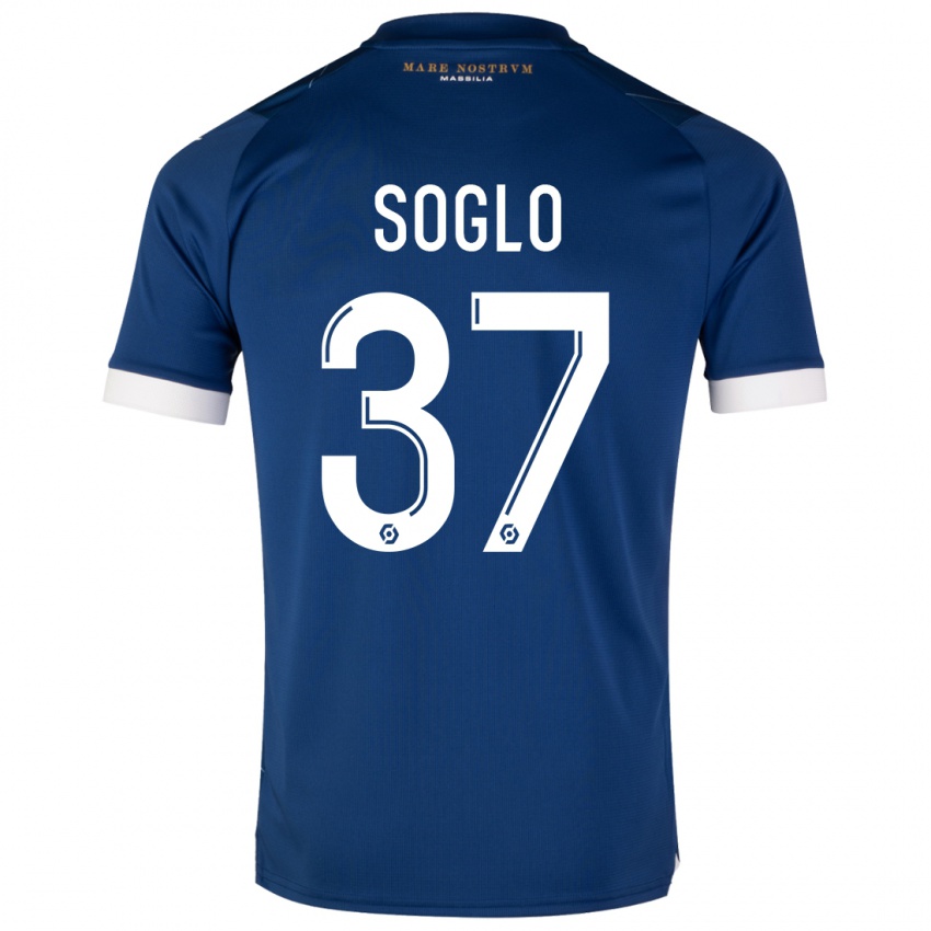 Męski Emran Soglo #37 Ciemny Niebieski Wyjazdowa Koszulka 2023/24 Koszulki Klubowe