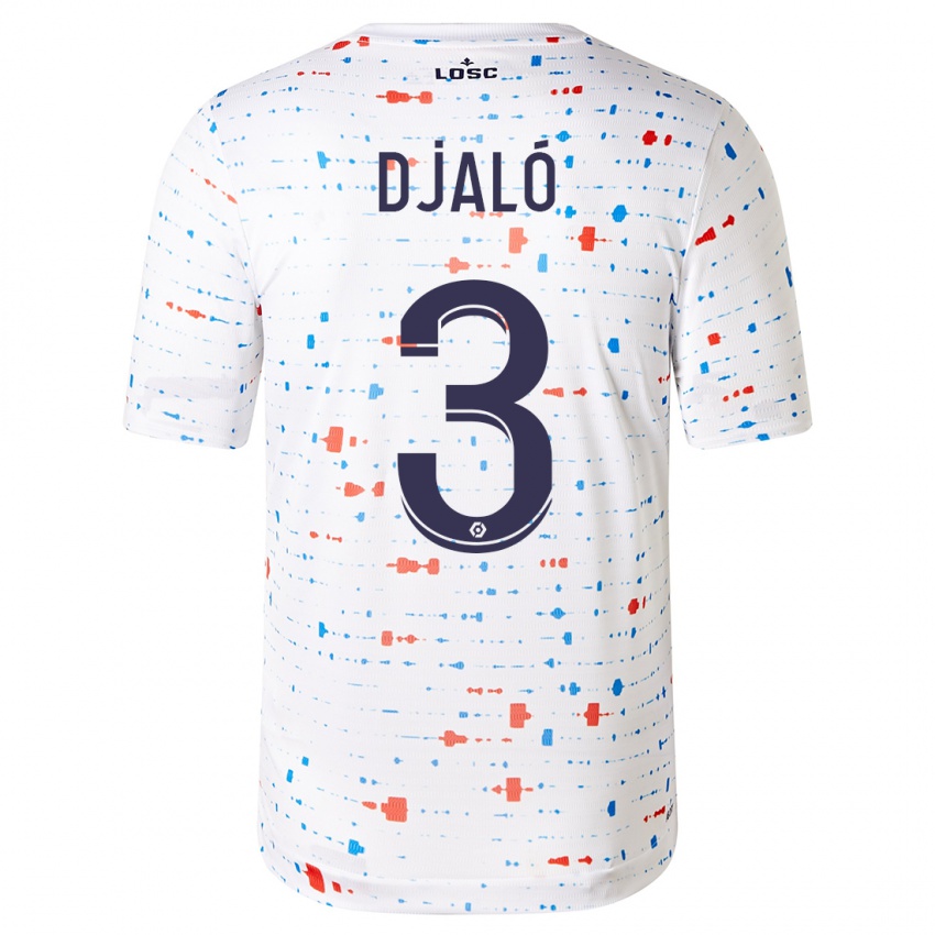 Męski Tiago Djalo #3 Biały Wyjazdowa Koszulka 2023/24 Koszulki Klubowe