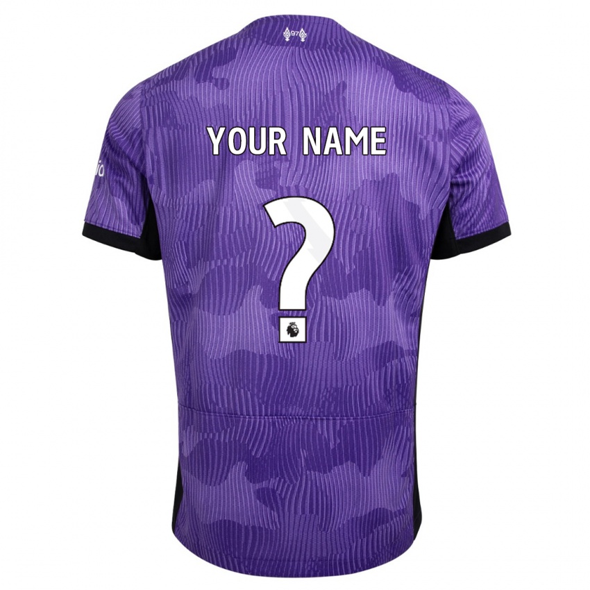 Męski Twoje Imię #0 Fioletowy Trzeci Komplet Koszulka 2023/24 Koszulki Klubowe