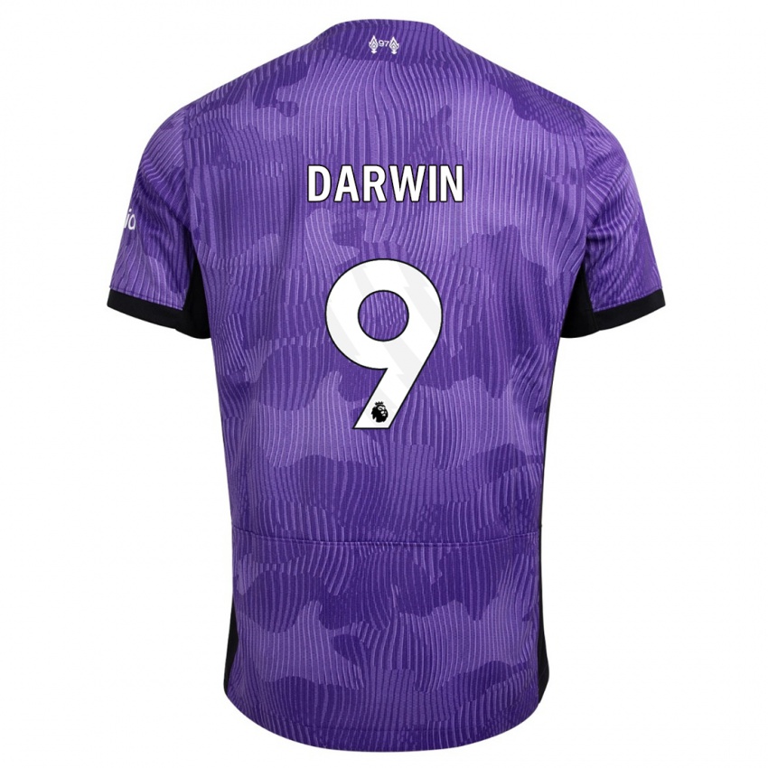 Męski Darwin Nunez #9 Fioletowy Trzeci Komplet Koszulka 2023/24 Koszulki Klubowe