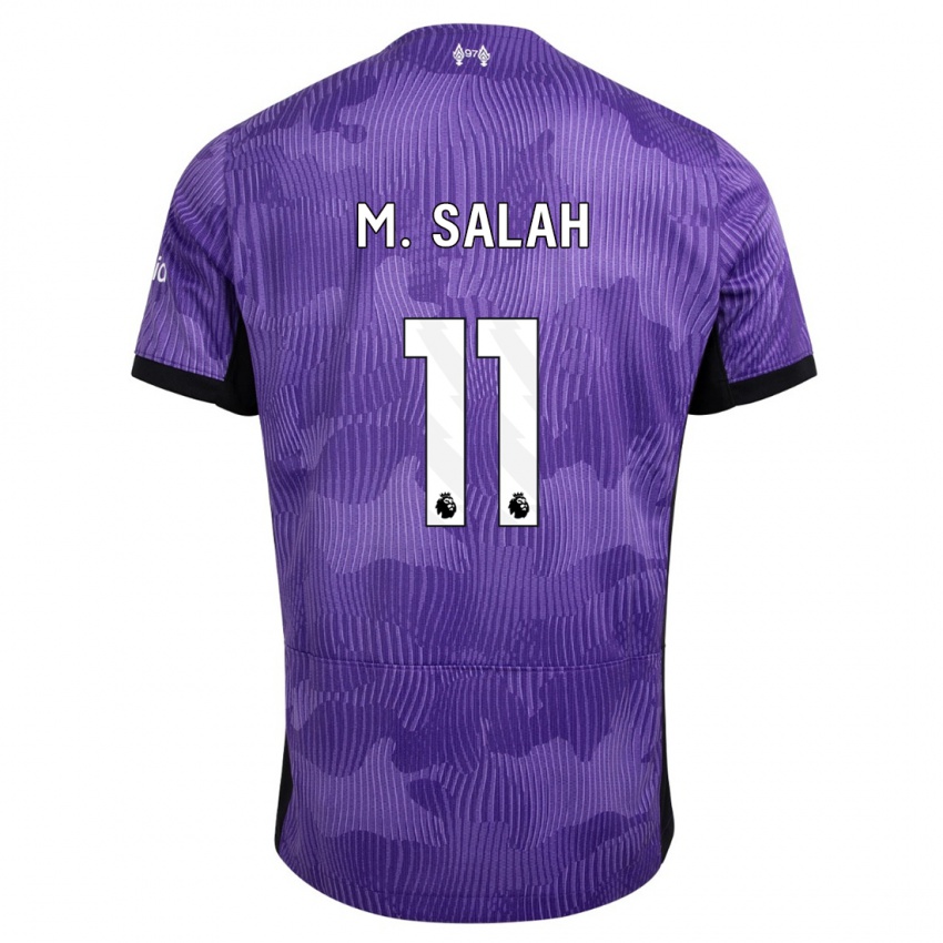 Męski Mohamed Salah #11 Fioletowy Trzeci Komplet Koszulka 2023/24 Koszulki Klubowe