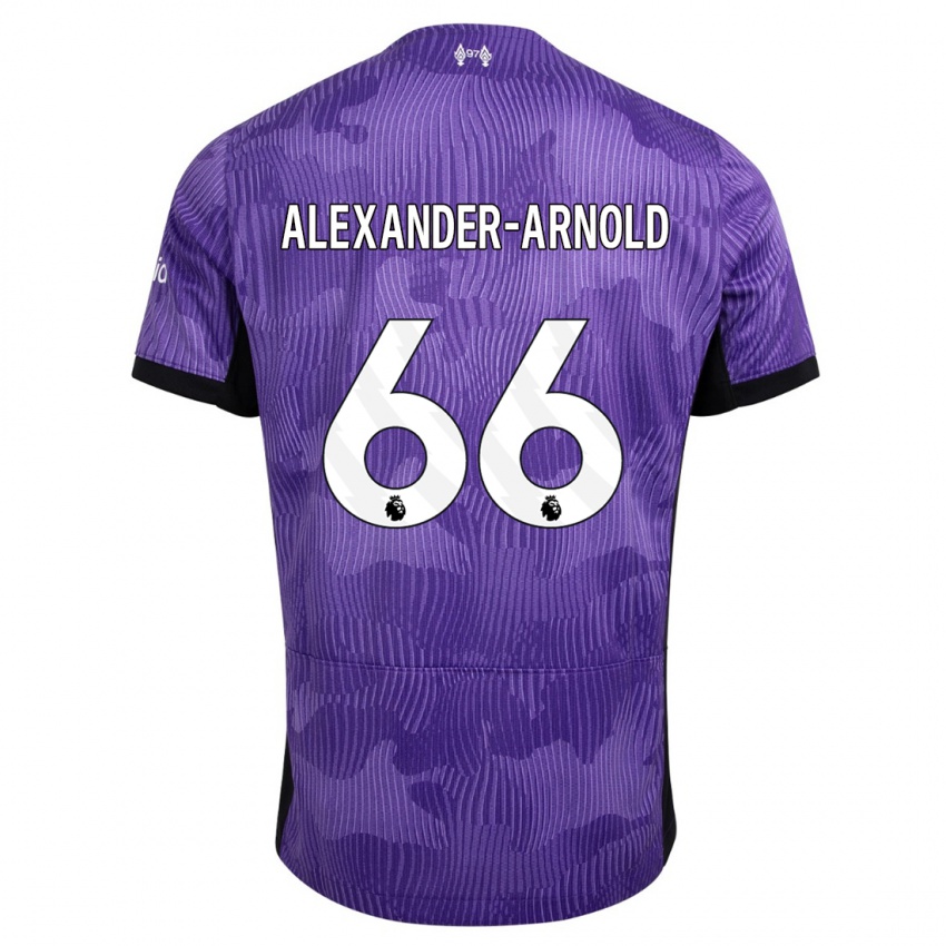 Męski Trent Alexander-Arnold #66 Fioletowy Trzeci Komplet Koszulka 2023/24 Koszulki Klubowe