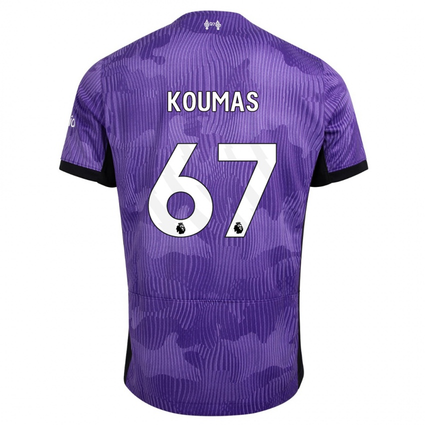 Męski Lewis Koumas #67 Fioletowy Trzeci Komplet Koszulka 2023/24 Koszulki Klubowe