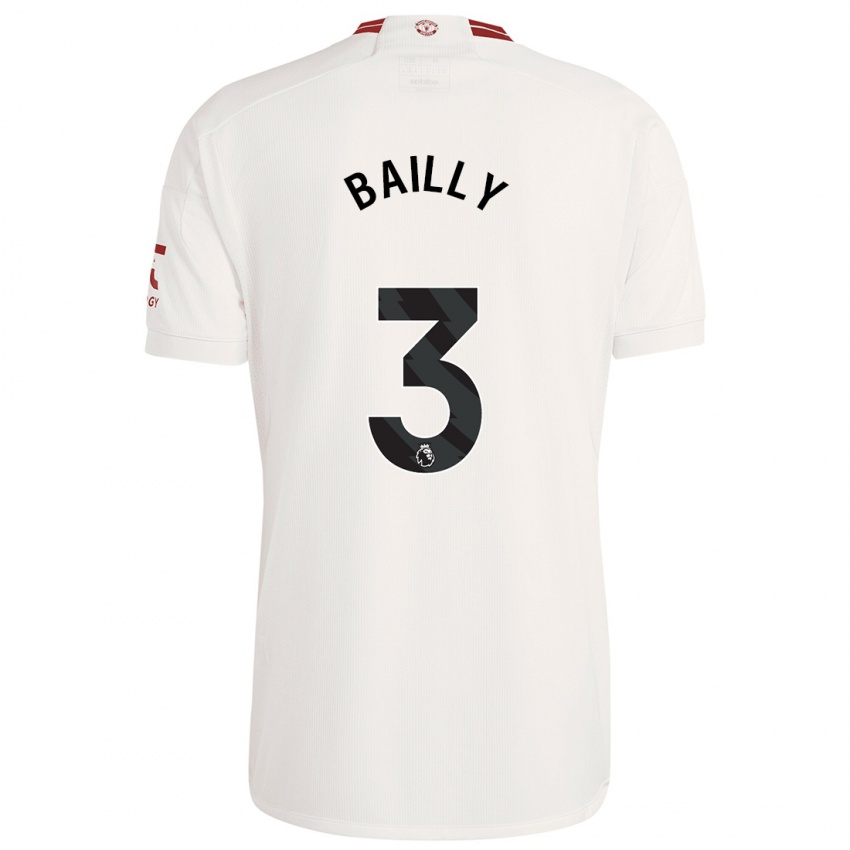 Męski Eric Bailly #3 Biały Trzeci Komplet Koszulka 2023/24 Koszulki Klubowe