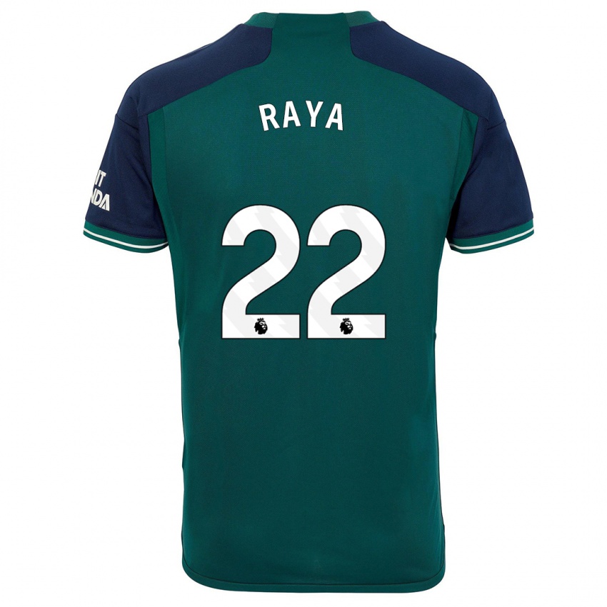 Męski David Raya #22 Zielony Trzeci Komplet Koszulka 2023/24 Koszulki Klubowe