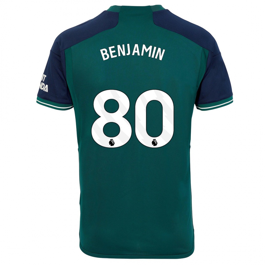 Męski Omari Benjamin #80 Zielony Trzeci Komplet Koszulka 2023/24 Koszulki Klubowe
