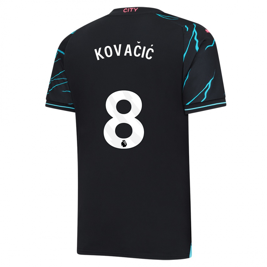 Męski Mateo Kovacic #8 Ciemny Niebieski Trzeci Komplet Koszulka 2023/24 Koszulki Klubowe
