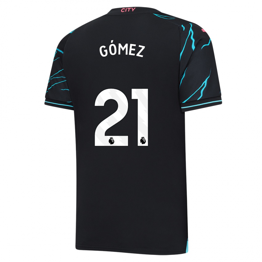 Męski Sergio Gómez #21 Ciemny Niebieski Trzeci Komplet Koszulka 2023/24 Koszulki Klubowe