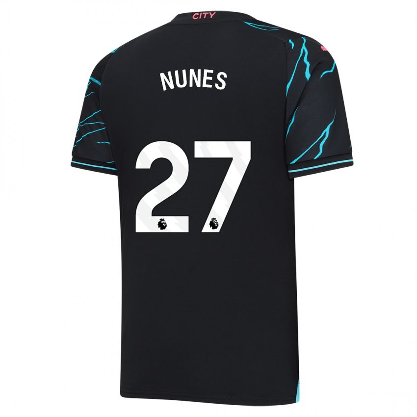 Męski Matheus Nunes #27 Ciemny Niebieski Trzeci Komplet Koszulka 2023/24 Koszulki Klubowe