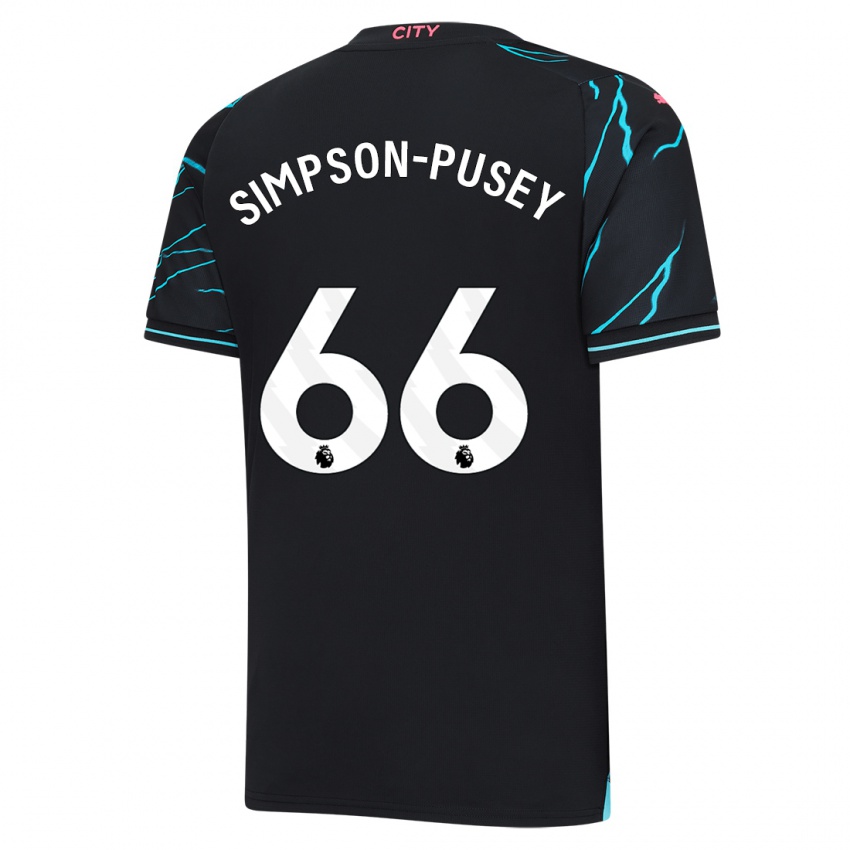 Męski Jahmai Simpson-Pusey #66 Ciemny Niebieski Trzeci Komplet Koszulka 2023/24 Koszulki Klubowe