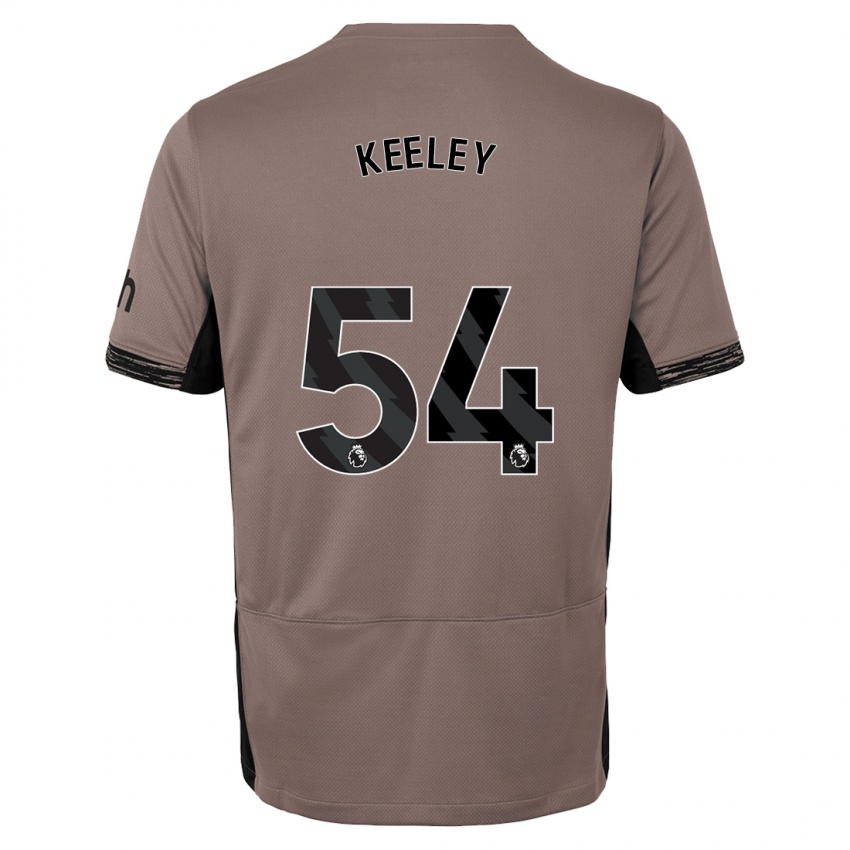 Męski Josh Keeley #54 Ciemny Beż Trzeci Komplet Koszulka 2023/24 Koszulki Klubowe