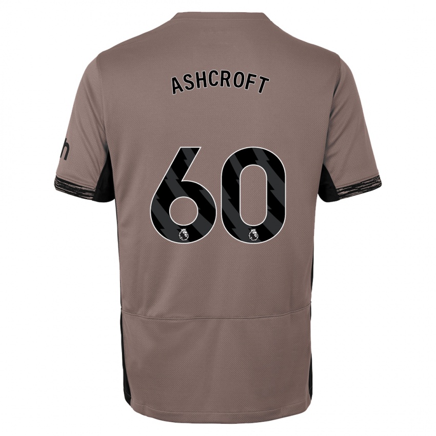 Męski Tyrell Ashcroft #60 Ciemny Beż Trzeci Komplet Koszulka 2023/24 Koszulki Klubowe