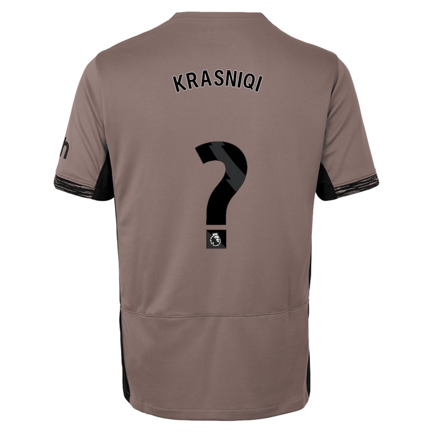 Męski Elliot Krasniqi #0 Ciemny Beż Trzeci Komplet Koszulka 2023/24 Koszulki Klubowe