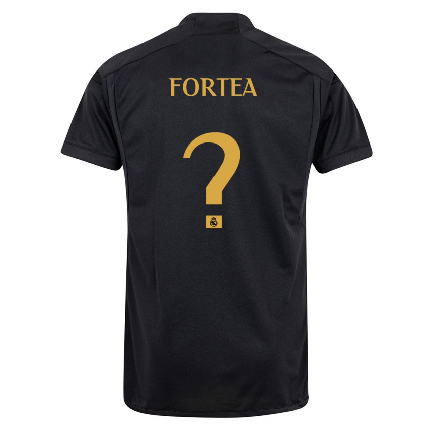 Męski Jesús Fortea #0 Czarny Trzeci Komplet Koszulka 2023/24 Koszulki Klubowe