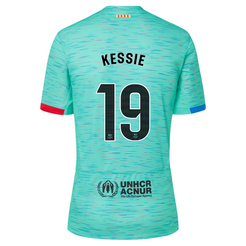 Męski Franck Kessie #19 Lekka Aqua Trzeci Komplet Koszulka 2023/24 Koszulki Klubowe