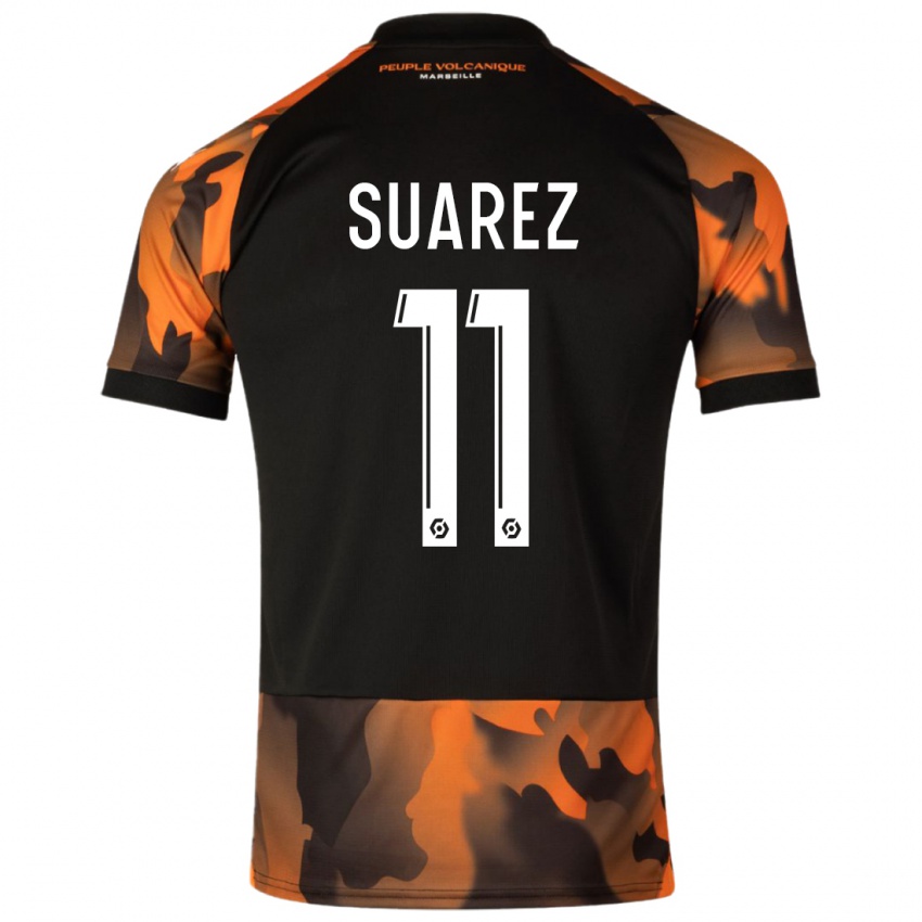 Męski Luis Suarez #11 Czarny Pomarańczowy Trzeci Komplet Koszulka 2023/24 Koszulki Klubowe