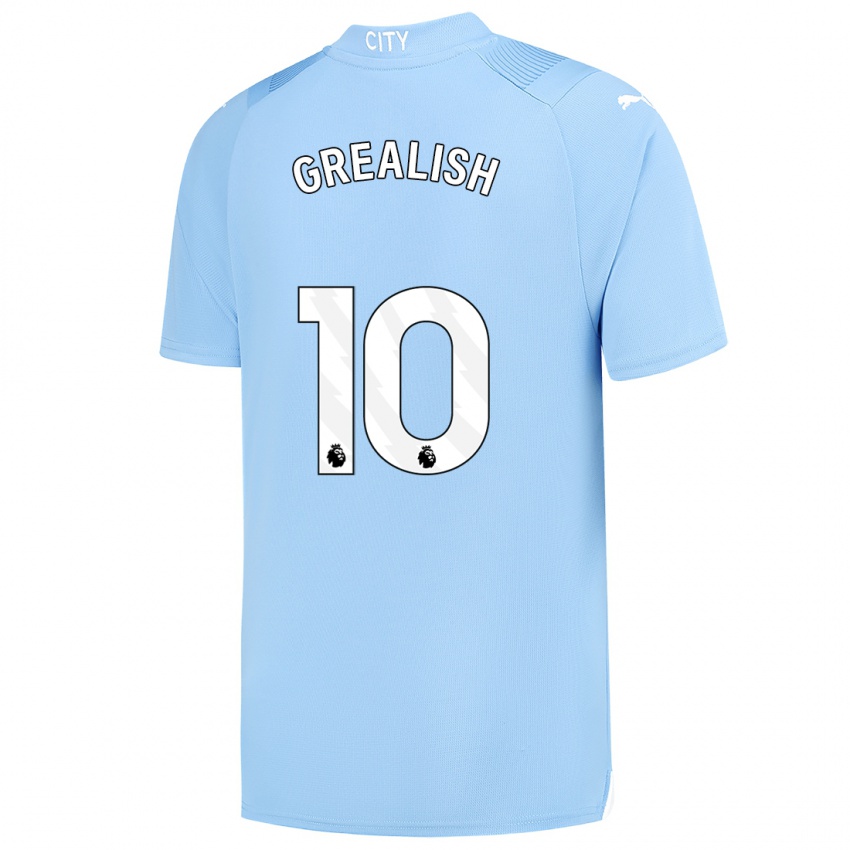 Kobiety Jack Grealish #10 Jasny Niebieski Domowa Koszulka 2023/24 Koszulki Klubowe