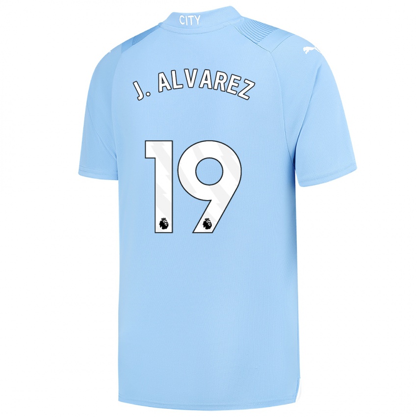 Kobiety Julian Alvarez #19 Jasny Niebieski Domowa Koszulka 2023/24 Koszulki Klubowe