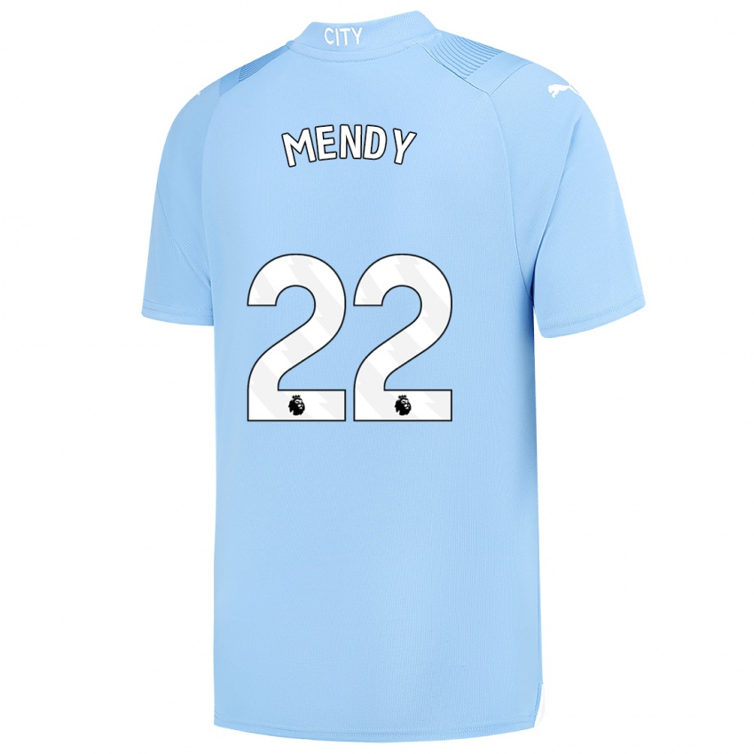 Kobiety Benjamin Mendy #22 Jasny Niebieski Domowa Koszulka 2023/24 Koszulki Klubowe