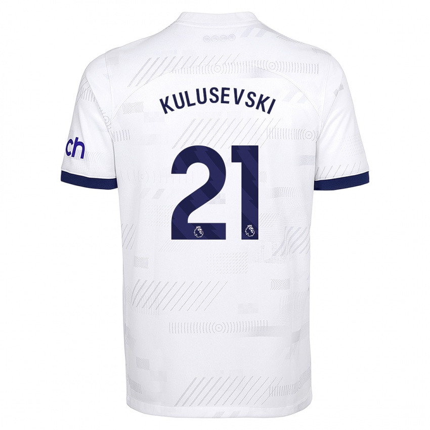 Kobiety Dejan Kulusevski #21 Biały Domowa Koszulka 2023/24 Koszulki Klubowe