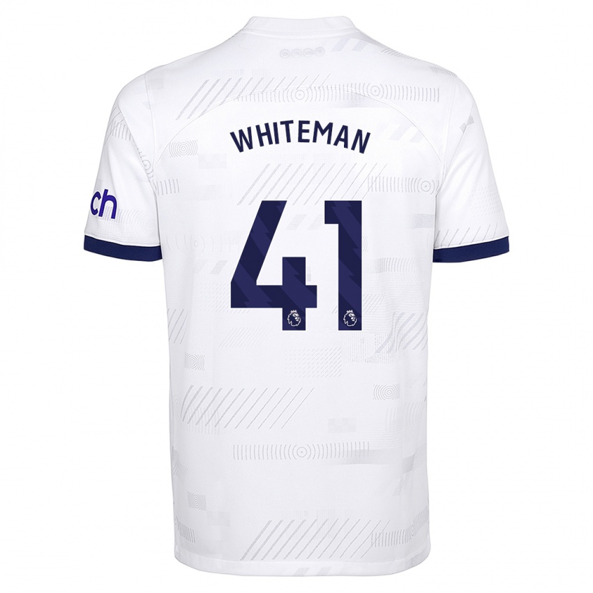 Kobiety Alfie Whiteman #41 Biały Domowa Koszulka 2023/24 Koszulki Klubowe