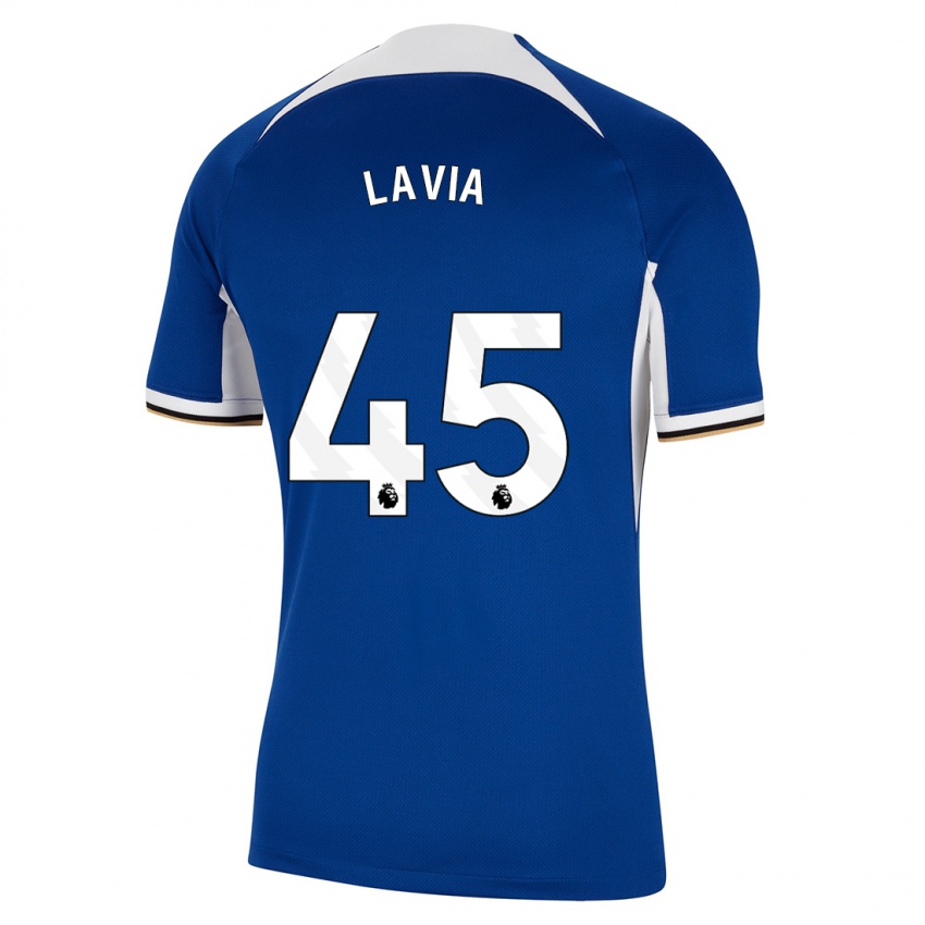 Kobiety Romeo Lavia #45 Niebieski Domowa Koszulka 2023/24 Koszulki Klubowe