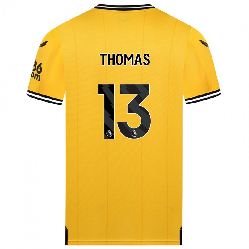 Kobiety Bec Thomas #13 Żółty Domowa Koszulka 2023/24 Koszulki Klubowe
