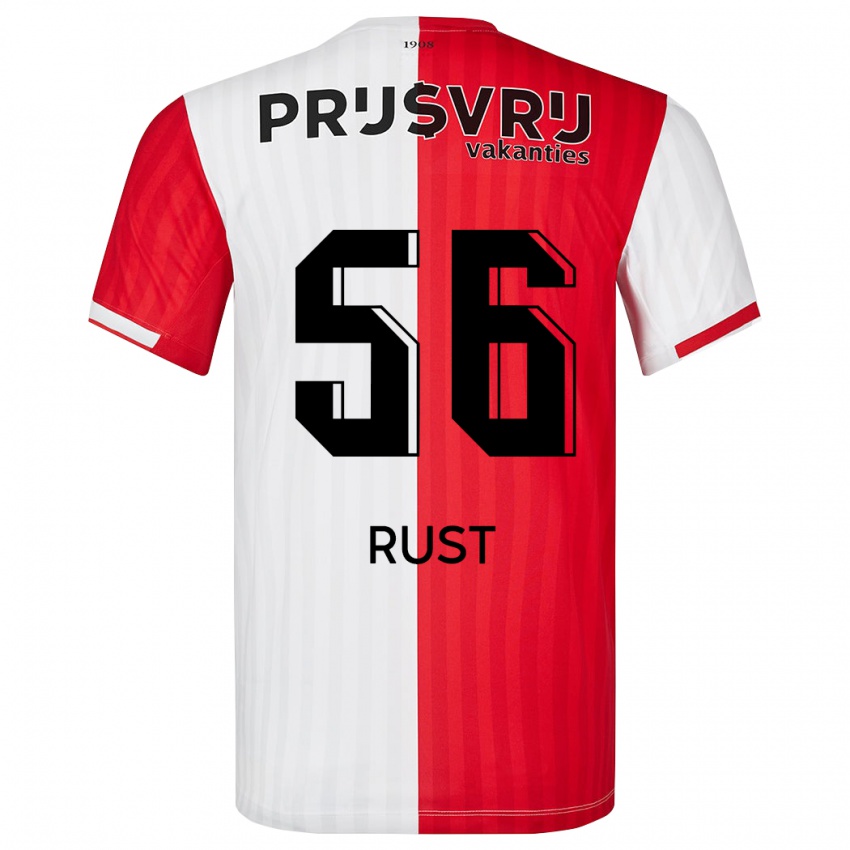 Kobiety Fabiano Rust #56 Czerwony Biały Domowa Koszulka 2023/24 Koszulki Klubowe