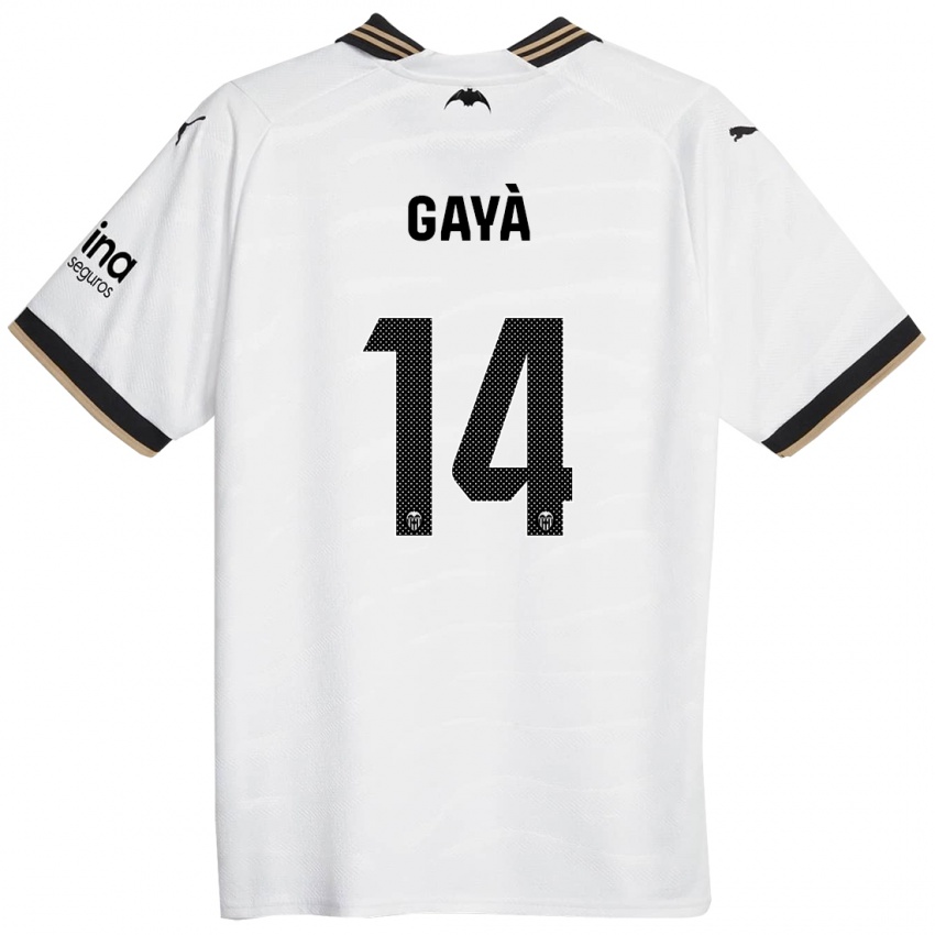 Kobiety Jose Gaya #14 Biały Domowa Koszulka 2023/24 Koszulki Klubowe