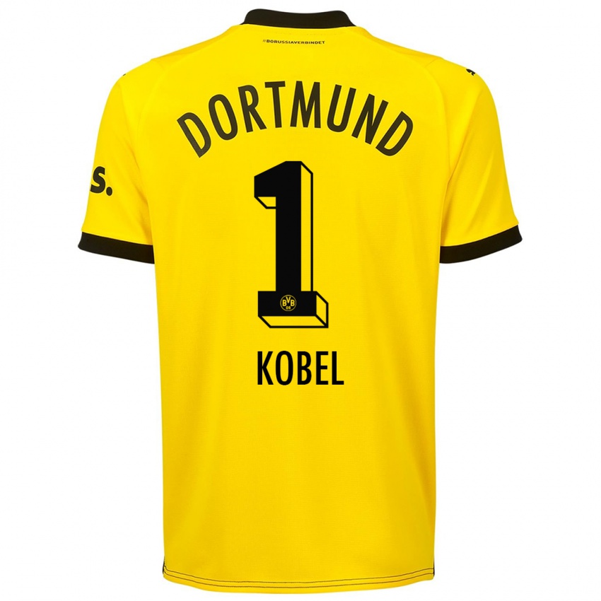 Kobiety Gregor Kobel #1 Żółty Domowa Koszulka 2023/24 Koszulki Klubowe