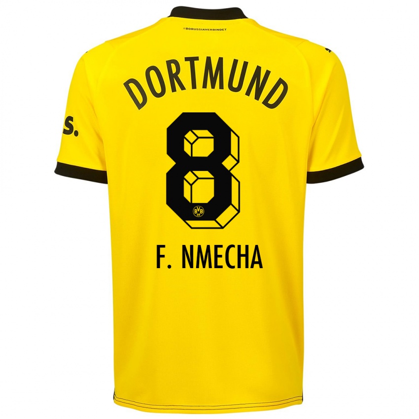 Kobiety Felix Nmecha #8 Żółty Domowa Koszulka 2023/24 Koszulki Klubowe