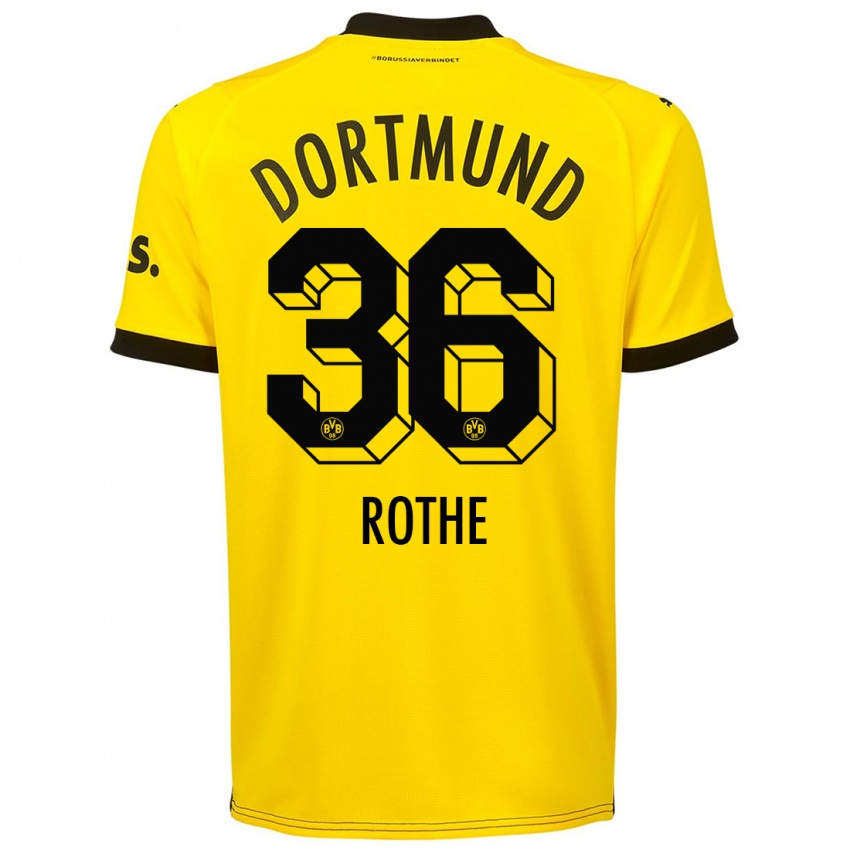 Kobiety Tom Rothe #36 Żółty Domowa Koszulka 2023/24 Koszulki Klubowe