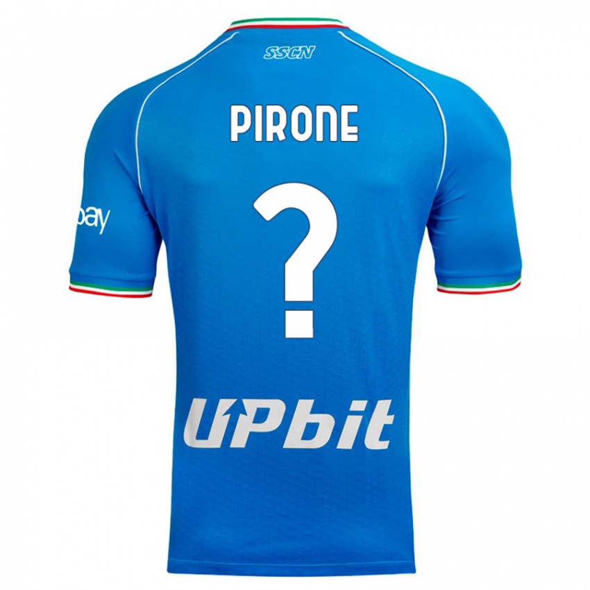 Kobiety Francesco Pirone #0 Niebieskie Niebo Domowa Koszulka 2023/24 Koszulki Klubowe
