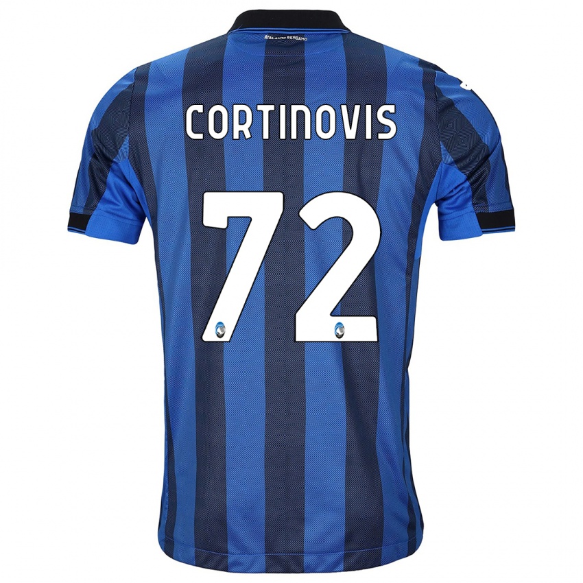 Kobiety Alessandro Cortinovis #72 Czarno-Niebieski Domowa Koszulka 2023/24 Koszulki Klubowe