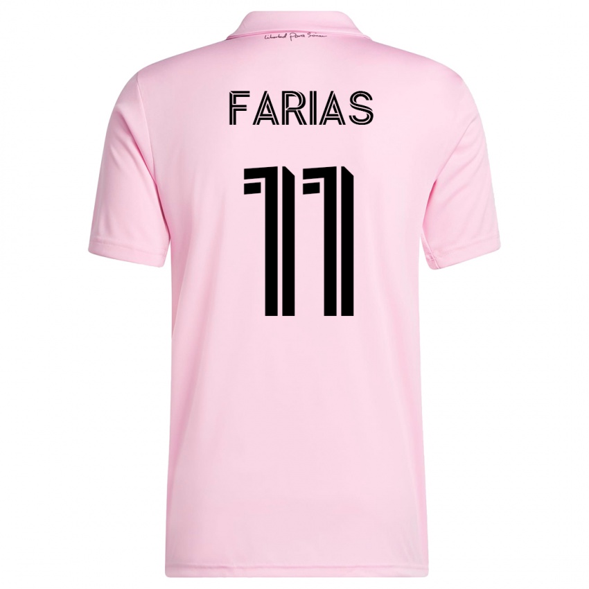 Kobiety Facundo Farías #11 Różowy Domowa Koszulka 2023/24 Koszulki Klubowe