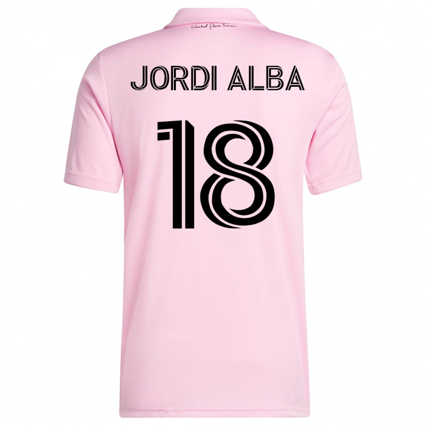 Kobiety Jordi Alba #18 Różowy Domowa Koszulka 2023/24 Koszulki Klubowe