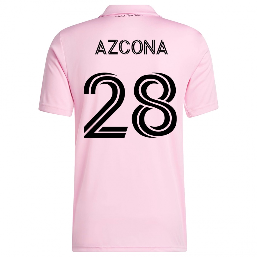 Kobiety Edison Azcona #28 Różowy Domowa Koszulka 2023/24 Koszulki Klubowe