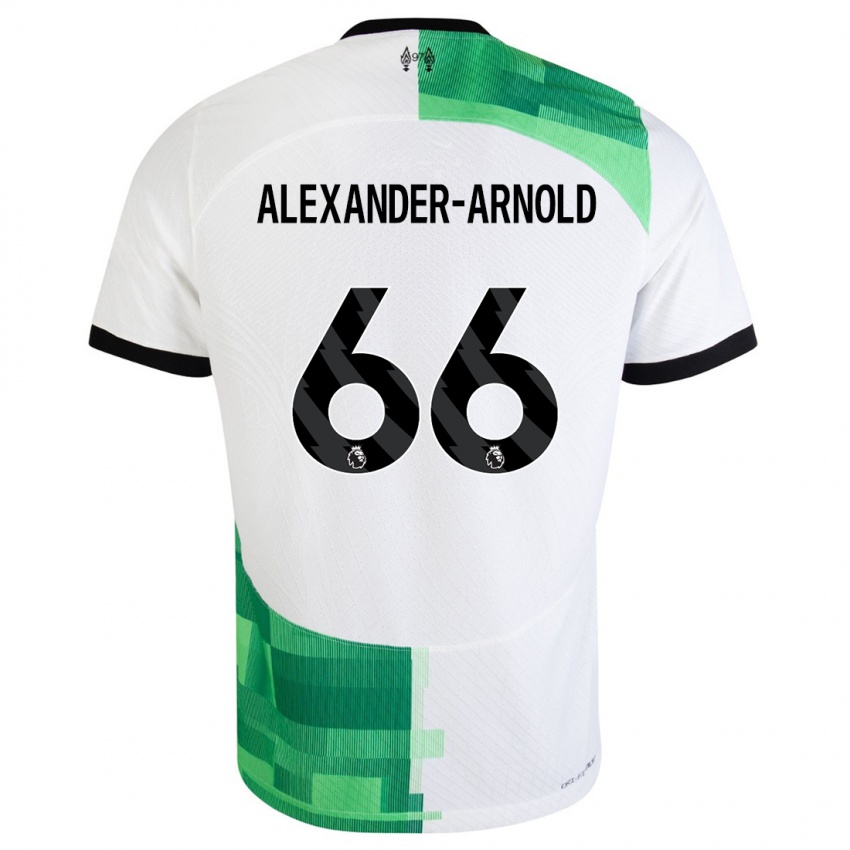 Kobiety Trent Alexander-Arnold #66 Biały Zielony Wyjazdowa Koszulka 2023/24 Koszulki Klubowe