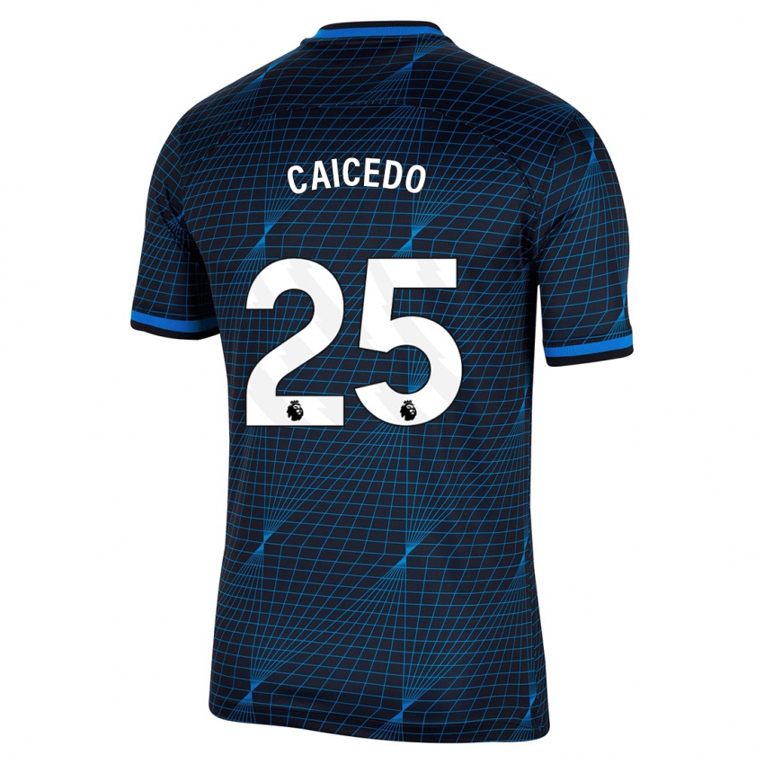 Kobiety Moises Caicedo #25 Ciemny Niebieski Wyjazdowa Koszulka 2023/24 Koszulki Klubowe