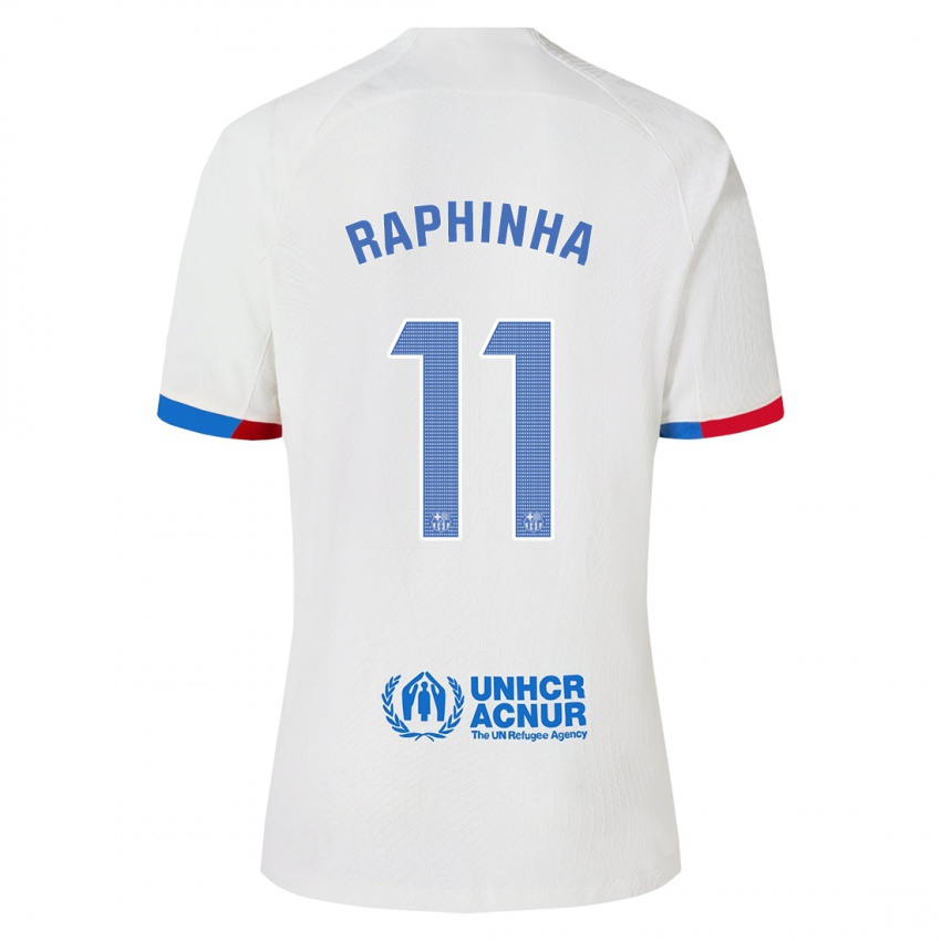 Kobiety Raphinha #11 Biały Wyjazdowa Koszulka 2023/24 Koszulki Klubowe