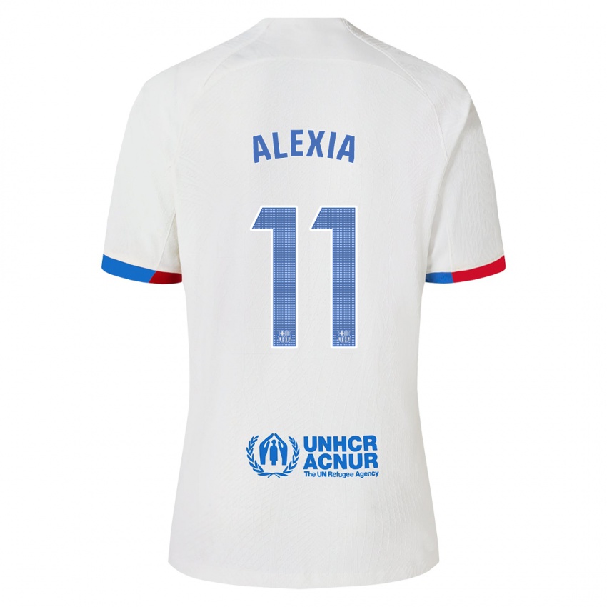 Kobiety Alexia Putellas #11 Biały Wyjazdowa Koszulka 2023/24 Koszulki Klubowe
